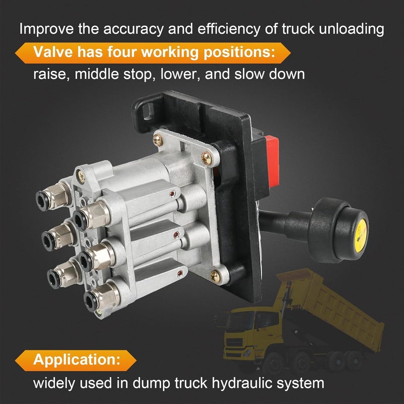 RALBDX Hydraulic Flow Control Valves For Dump Truck Tipper Hydraulic System Slow Down Function Air Operated ; PTO Switch Dual Valve Air Kit With Kickout(Valve + 10m Air Tube + Console Tower) - Image 3